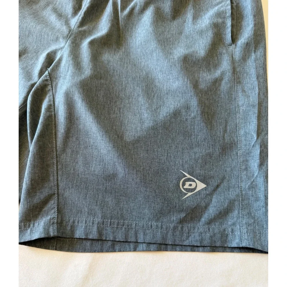 Dunlop Mens Athletic Shorts Grey Heather Tennis Training Gym Pockets Small